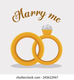 Romantic design over white background, vector illustration.