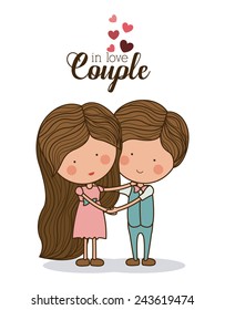 Diseño romántico sobre fondo blanco, ilustración vectorial