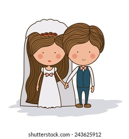 Romantic design over white background, vector illustration