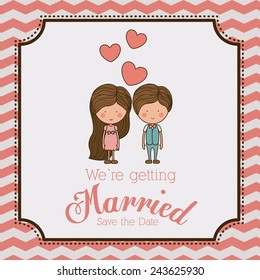 Romantic design over white background, vector illustration