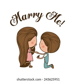 Romantic design over white background, vector illustration