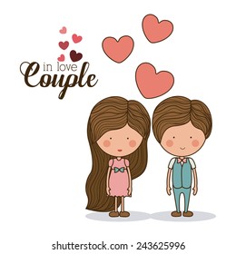 Romantic design over white background, vector illustration