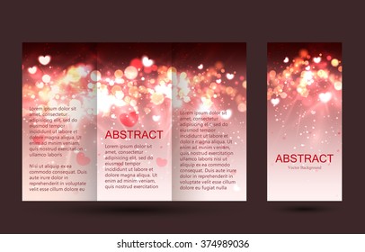 Romantic design templates collection for banners, flyers, placards and posters. Bokeh light design. Vector