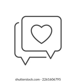 Romantic dialogue line outline icon