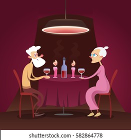 romantic dinner elderly. Love through the ages is not quenched