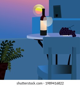 romantic dinner in Greece during vacation