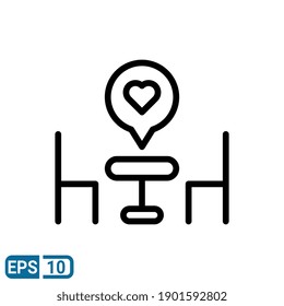 romantic dinner icon in line style isolated on white background. love graphic design. EPS 10