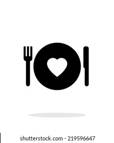 Romantic dinner icon on white background. Vector illustration.