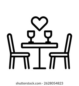 Romantic dinner icon on white background vector
Vector icon