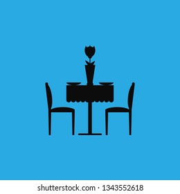 Romantic dinner icon vector