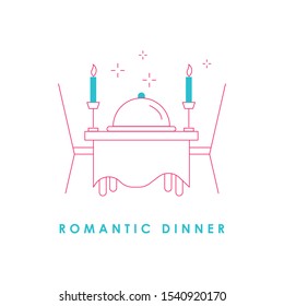 
Romantic dinner icon. Vector illustration.