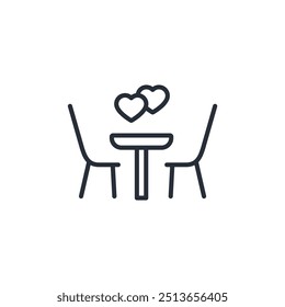 romantisches Abendessen Ikone. vector.Editable stroke.linear style Zeichen zur Verwendung Web-Design, logo.Symbol-Illustration.