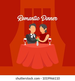 Romantic dinner illustration