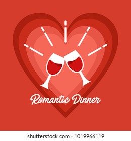 Romantic dinner illustration
