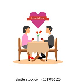 Romantic dinner illustration