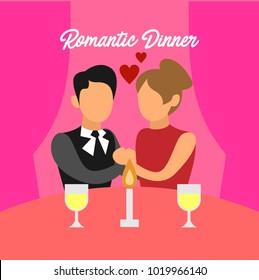 Romantic dinner illustration