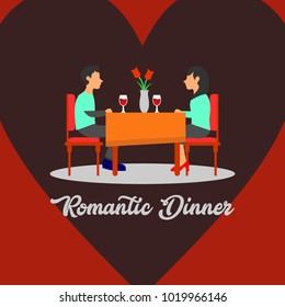 Romantic dinner illustration