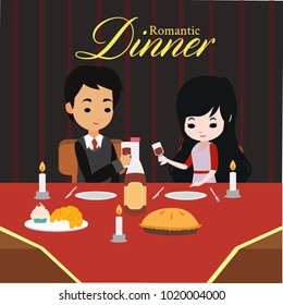 Romantic dinner illustration