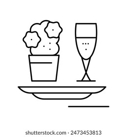 romantic dinner line icon vector. romantic dinner sign. isolated contour symbol black illustration