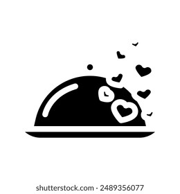 romantic dinner love glyph icon vector. romantic dinner love sign. isolated symbol illustration
