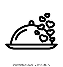 romantic dinner love line icon vector. romantic dinner love sign. isolated contour symbol black illustration