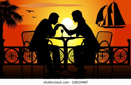 romantic dinner on the beach
