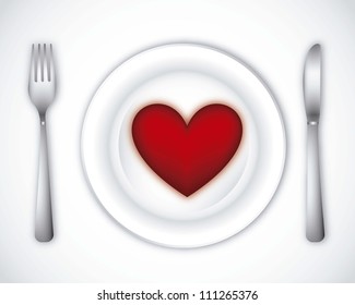 romantic dinner over gray background. vector illustration