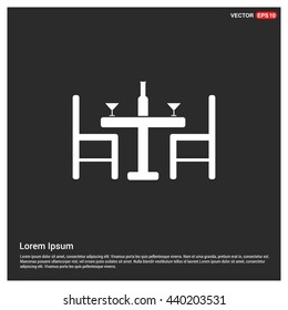 Romantic dinner in restaurant icon 