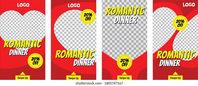 Romantic dinner social media post template for your restaurant 