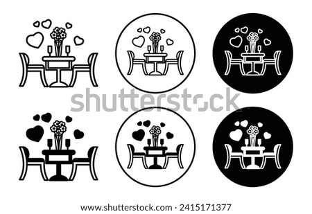 romantic dinner vector icon mark set symbol for web application
