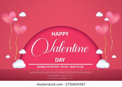 Romantic display typography with graceful letter shapes made for Valentine themed artwork. Perfect for love messages, invitation designs, branding graphics and creative vector typography.
