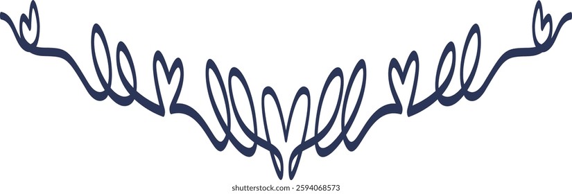 Romantic Dividers Element on White Background. Vector Illustration.