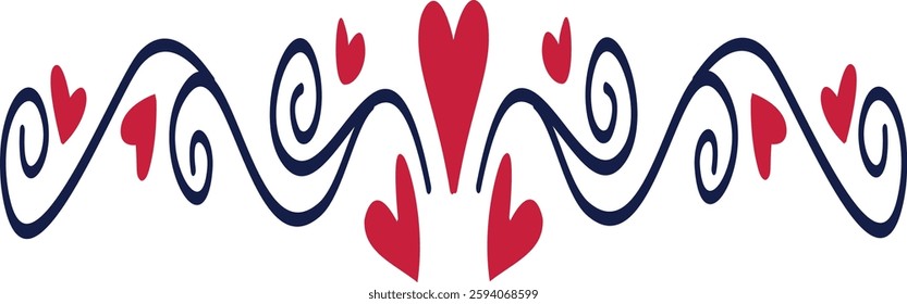 Romantic Dividers Element on White Background. Vector Illustration.