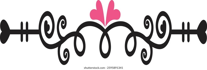 Romantic Dividers in Simple Decoration. Vector Illustration.