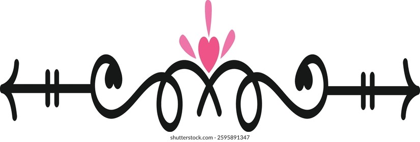Romantic Dividers in Simple Decoration. Vector Illustration.