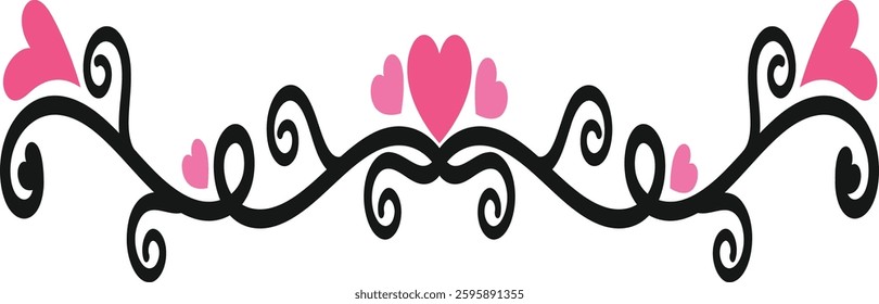 Romantic Dividers in Simple Decoration. Vector Illustration.