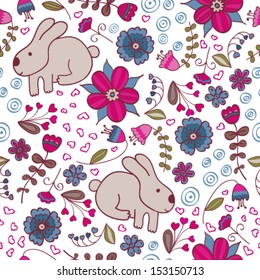 Romantic doodle floral  vector texture. Copy that square to the side and you'll get seamlessly tiling pattern which gives the resulting image the ability to be repeated or tiled without visible seams