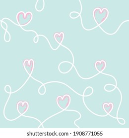 Romantic doodle heart seamless pattern valentines wrapping paper