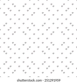 Romantic doodle hearts cute seamless pattern. Vector illustration. Hand drawn.