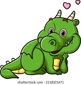 The romantic dragon is being charmed by someone of illustration