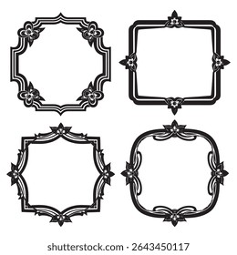 Romantic and Dreamy Vintage Decorative Floral Border Vector Collection
