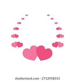 Romantic duo heart icon vector design template