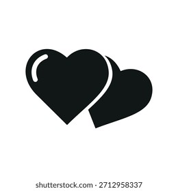 Plantilla de diseño de Vector de icono de corazón de dúo romántico