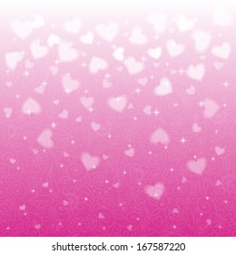 Romantic elegant floral abstract background with hearts