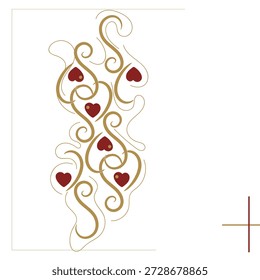 Romantic Elegant Love Background with Hearts and Roses 