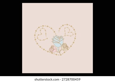 Romántico Elegante Fondo de Amor con Corazones y Rosas 