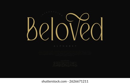 Fonte serif romântica e elegante com swashes delicados, perfeito para convites de casamento, branding e elegância editorial