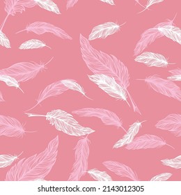 Romantic elegant sketch outline feather vector pattern
Seamless tender soft bohemian style background