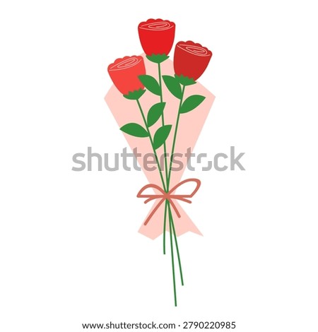Romantic and elegant Valentine flower bouquet illustration, perfect for love and celebration themes