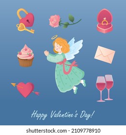 Romantic elements for the holiday of all lovers.